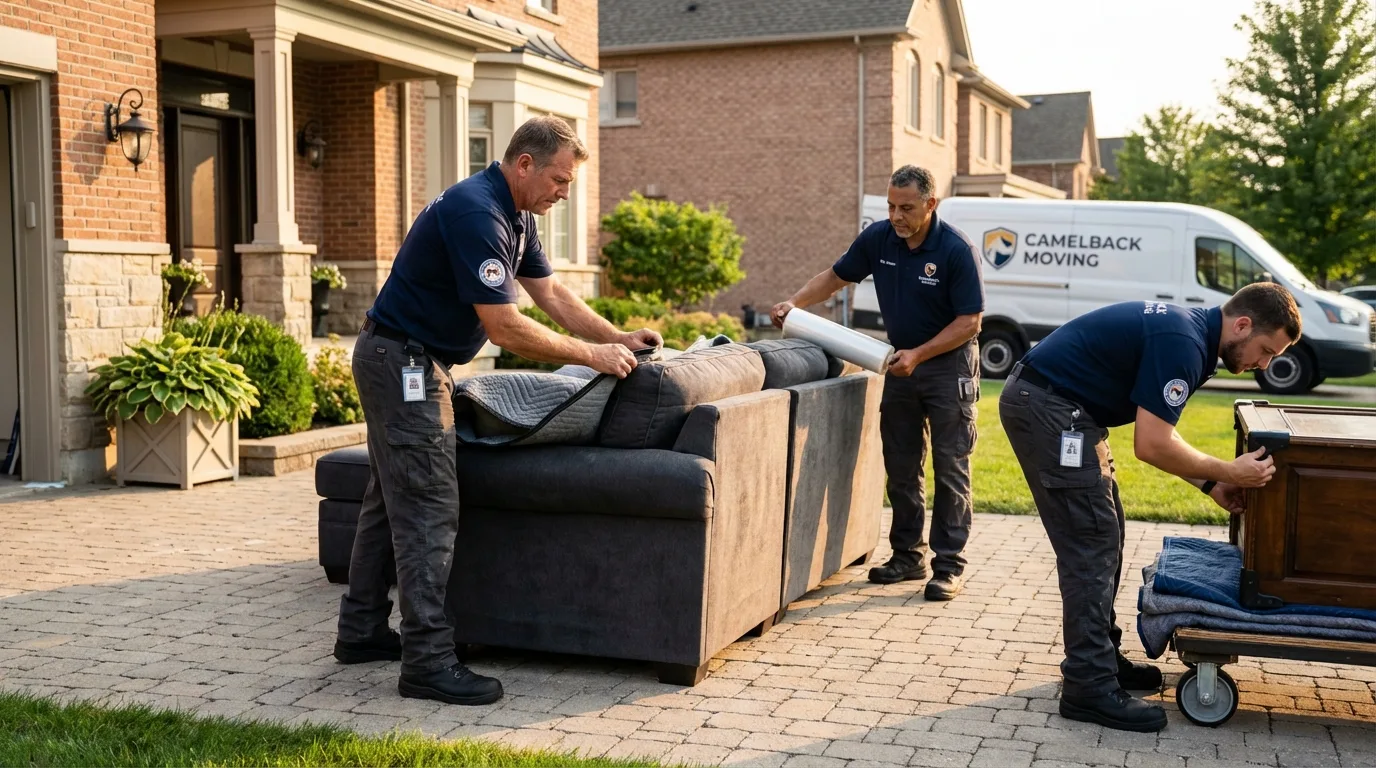 Large estate moving crew wrapping furniture in Arbuckle, CA